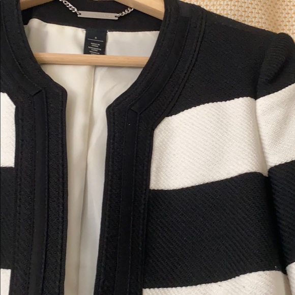 White House Black Market B&W Striped Blazer - Picture 2 of 5